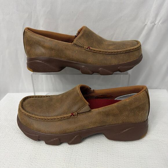 Twisted X Shoes Mens Size 7 M Crossover Slip On EVA Bomber Casual Brown Leather main image 4